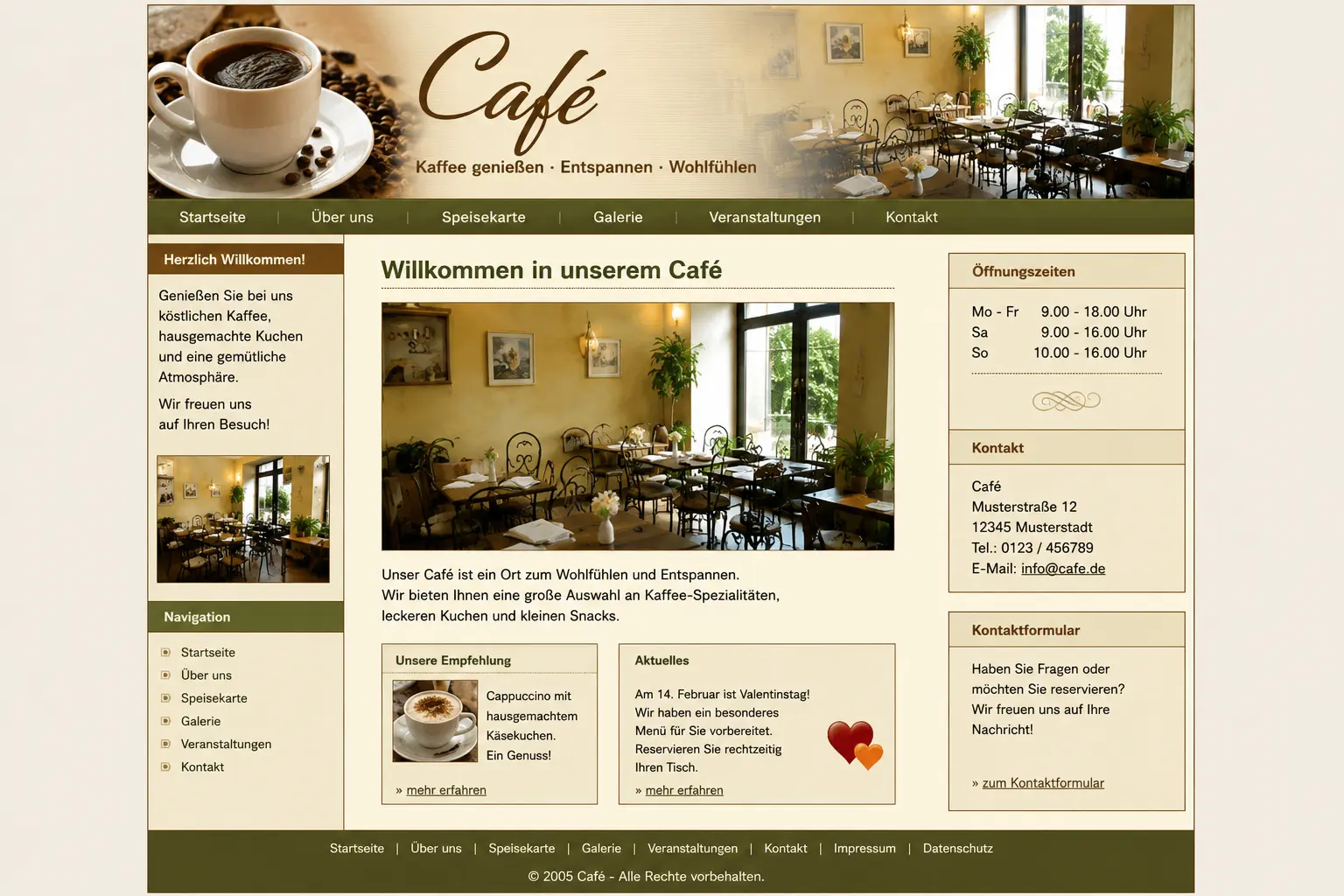 Alte Cafe Website