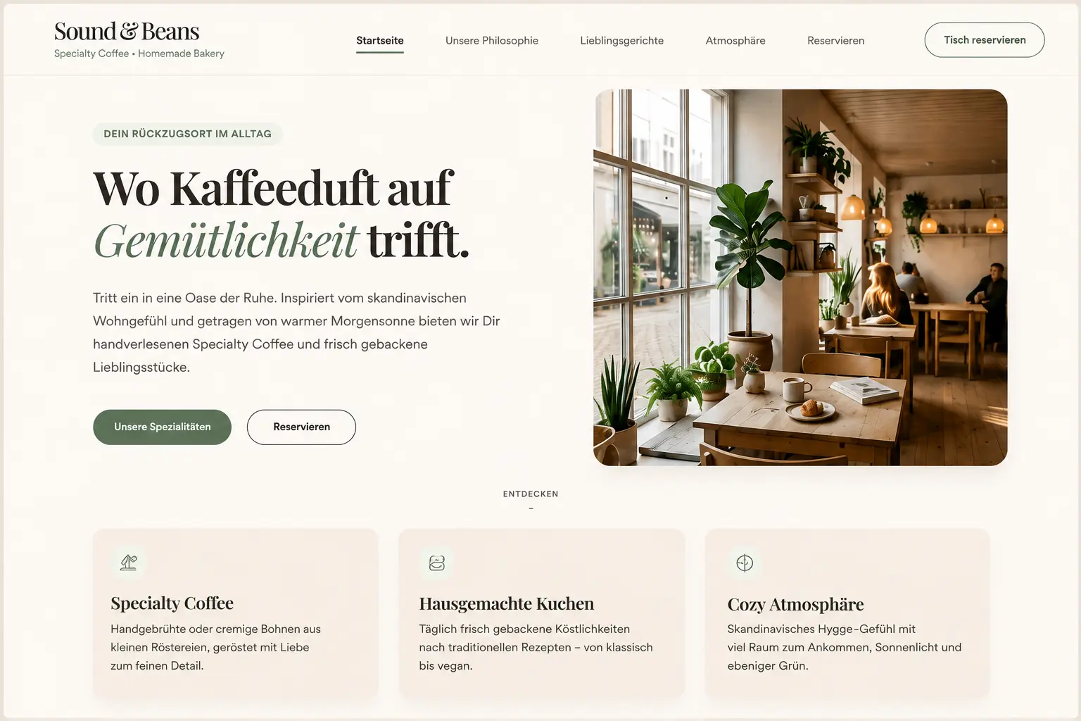 Neue Website Cafe